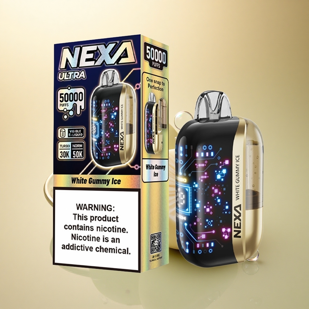 NEXA Ultra 50000 Puffs גומי לבן קרח עם 5% ניקוטין ו-800mAh