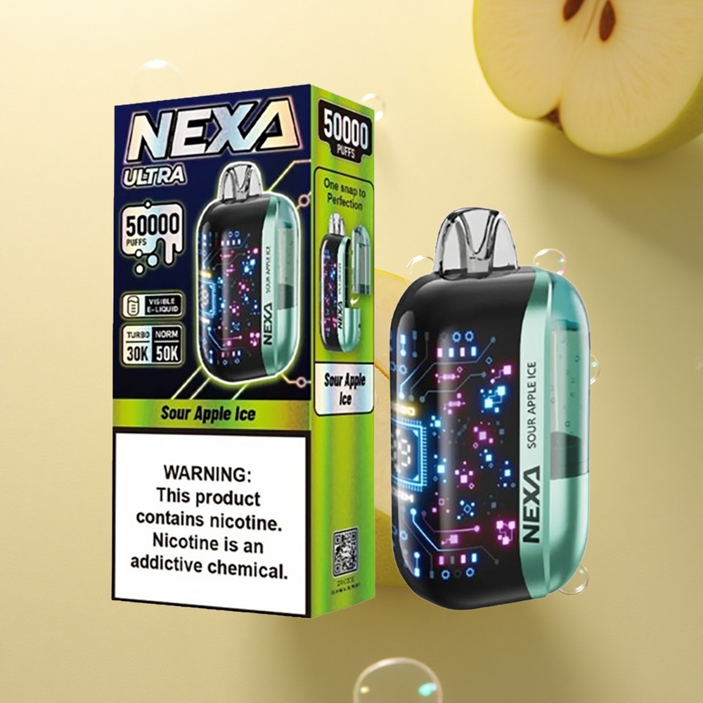 NEXA Ultra 50000 Puffs תפוח חמוץ קרח עם 5% ניקוטין ו-800mAh