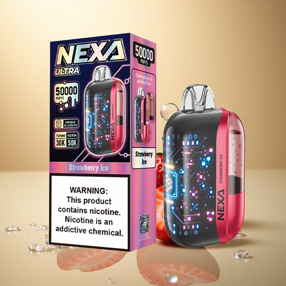 NEXA Ultra 50000 Puffs גלידת תות עם סוללת 800mAh וניקוטין 5%
