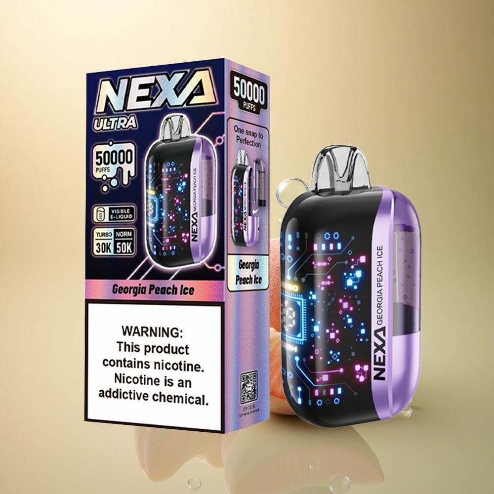 NEXA Ultra 50000 Puffs גלידת אפרסק ג'ורג'יה עם סוללה 800mAh ועוצמת ניקוטין 5%