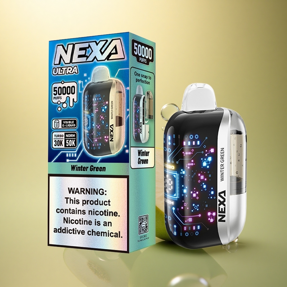 NEXA Ultra 50000 Puffs וינטר גרין עם סוללת 800mAh וכוח ניקוטין 5%