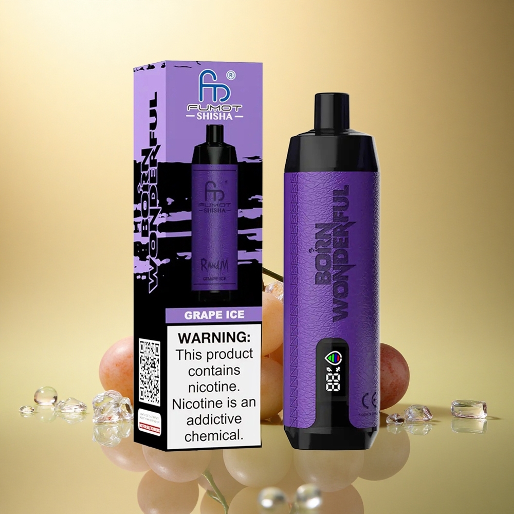 RandM Fumot Shisha 10000 Puffs קרח ענבים עם 0.5% ניקוטין ו-850 mAh