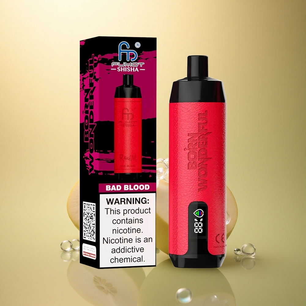 RandM Fumot Shisha 10000 Puffs דם רע עם סוללה 850 mAh וניקוטין 0.5%