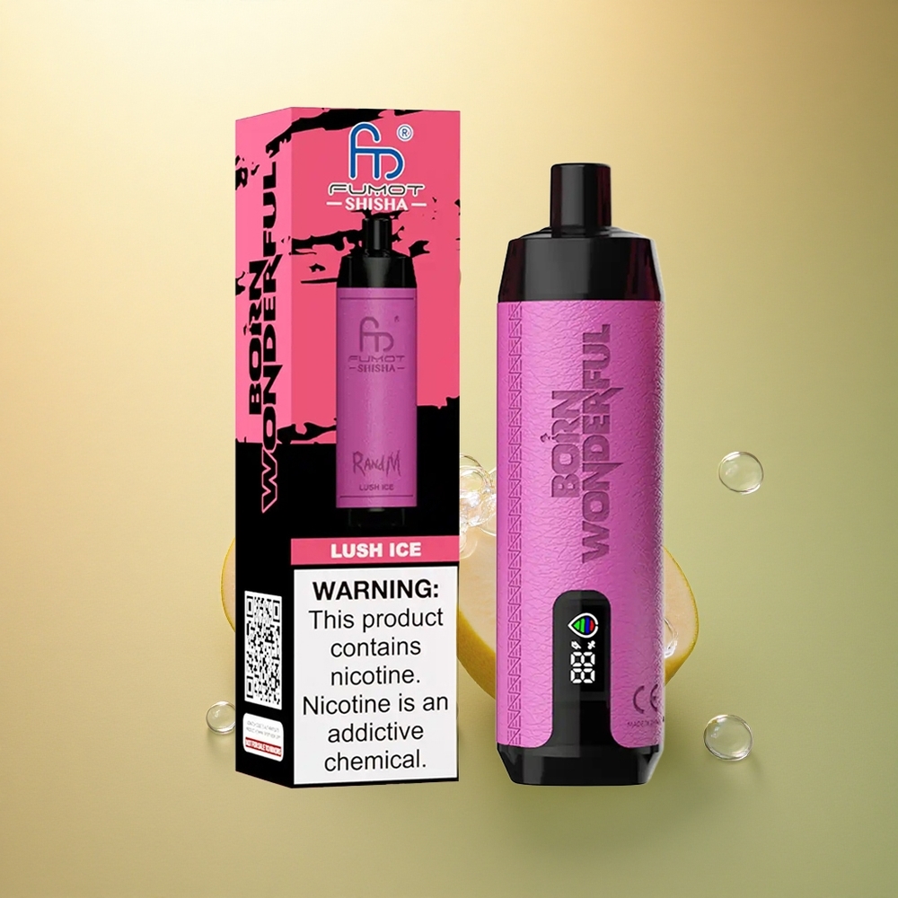 RandM Fumot Shisha 10000 Puffs לָשׁ קֶרַח עם סוללת 850 mAh וניקוטין 0.5%