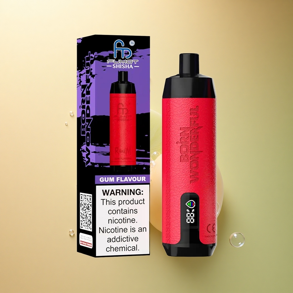 RandM Fumot Shisha 10000 Puffs טעם מסטיק עם סוללת 850 mAh וניקוטין 0.5%