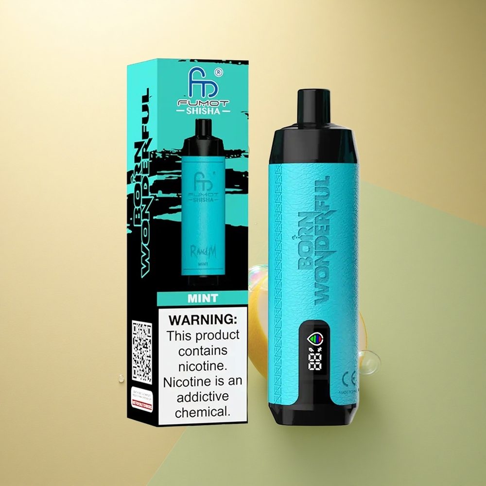 RandM Fumot Shisha 10000 Puffs מנטה סוללה 850mAh ניקוטין 0.5%
