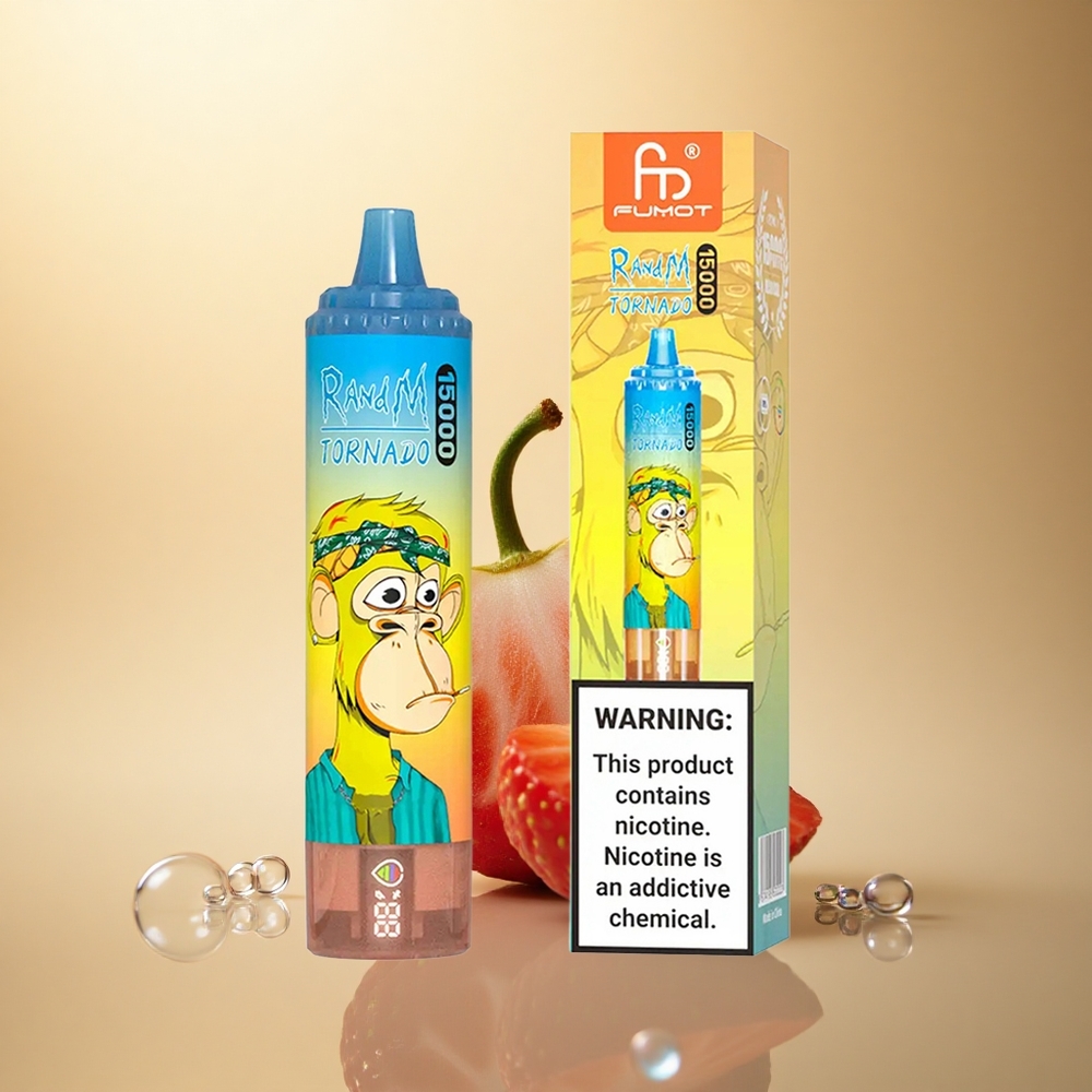 RandM Fumot Tornado 15000 Puffs תות שדה עם 25 מל ו-850mAh