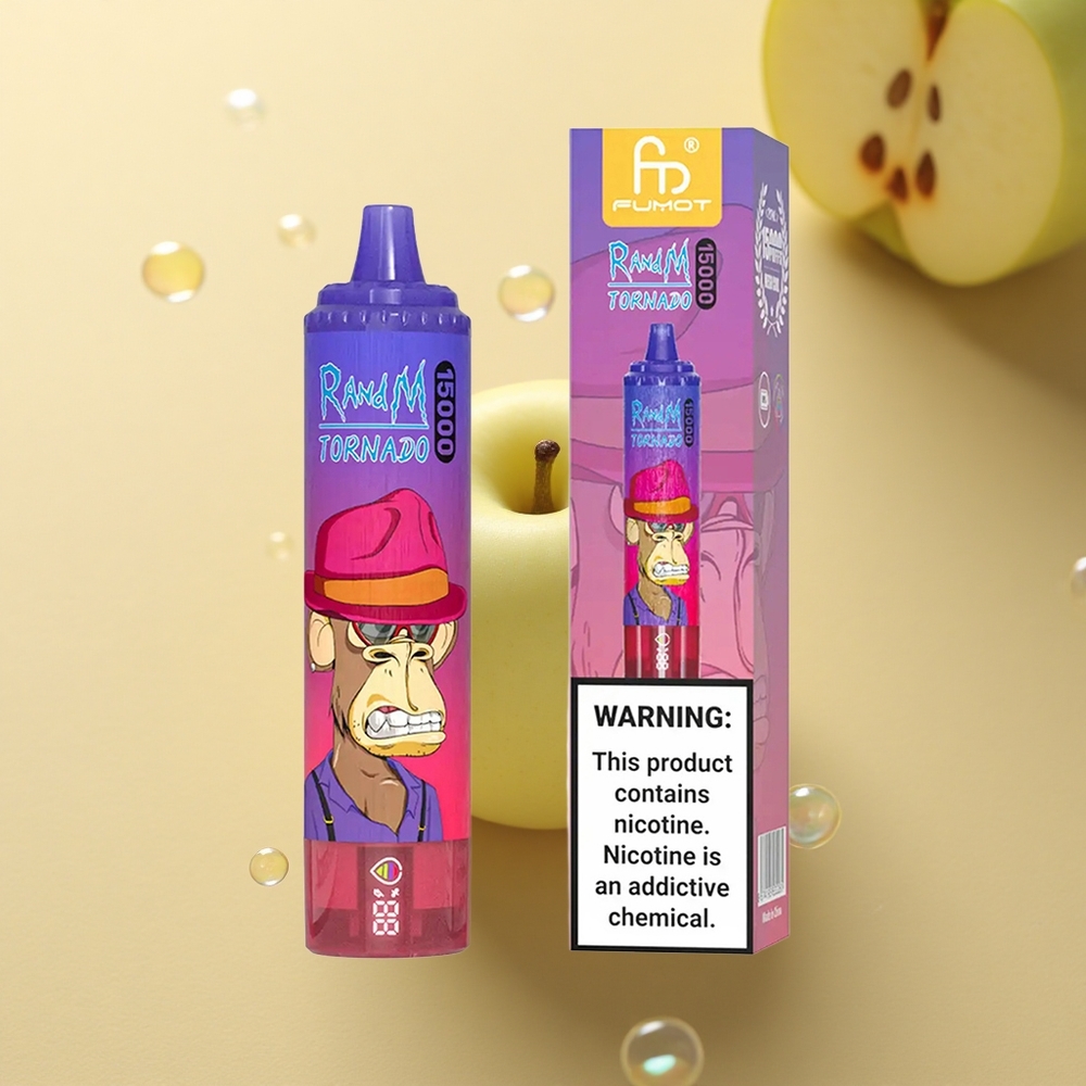 RandM Fumot Tornado 15000 Puffs תפוח חמוץ 25ml 5% ניקוטין