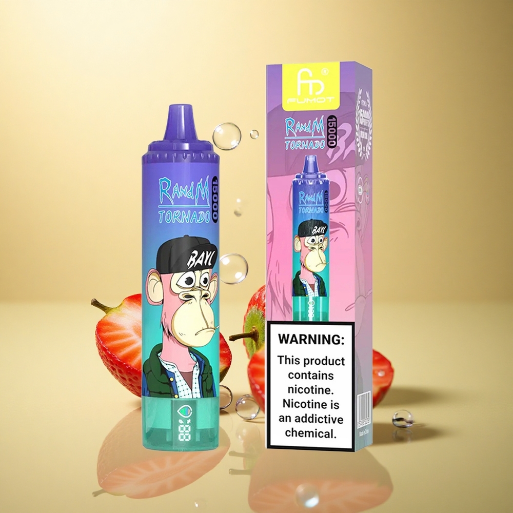 RandM Fumot Tornado 15000 Puffs תות בננה 25ml 5% ניקוטין