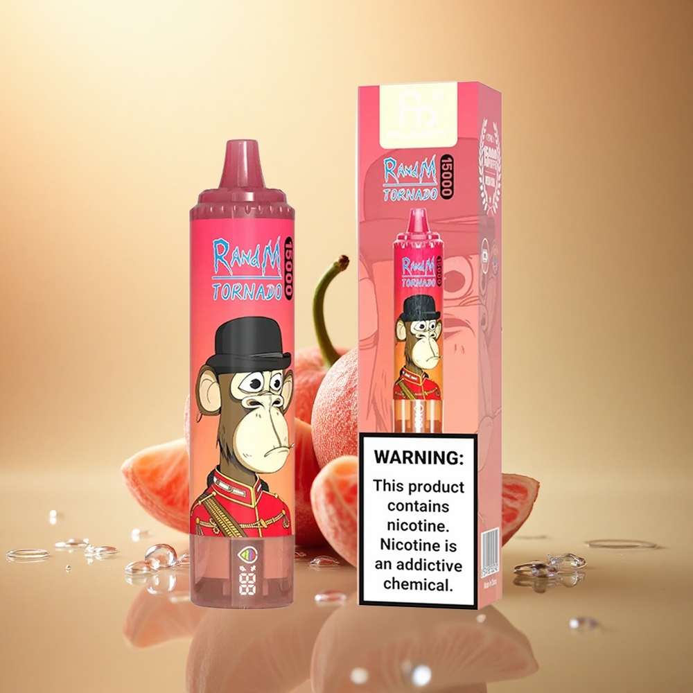 RandM Fumot Tornado 15000 Puffs אנרגיה אדומה קרח עם 25ml ו-5% ניקוטין