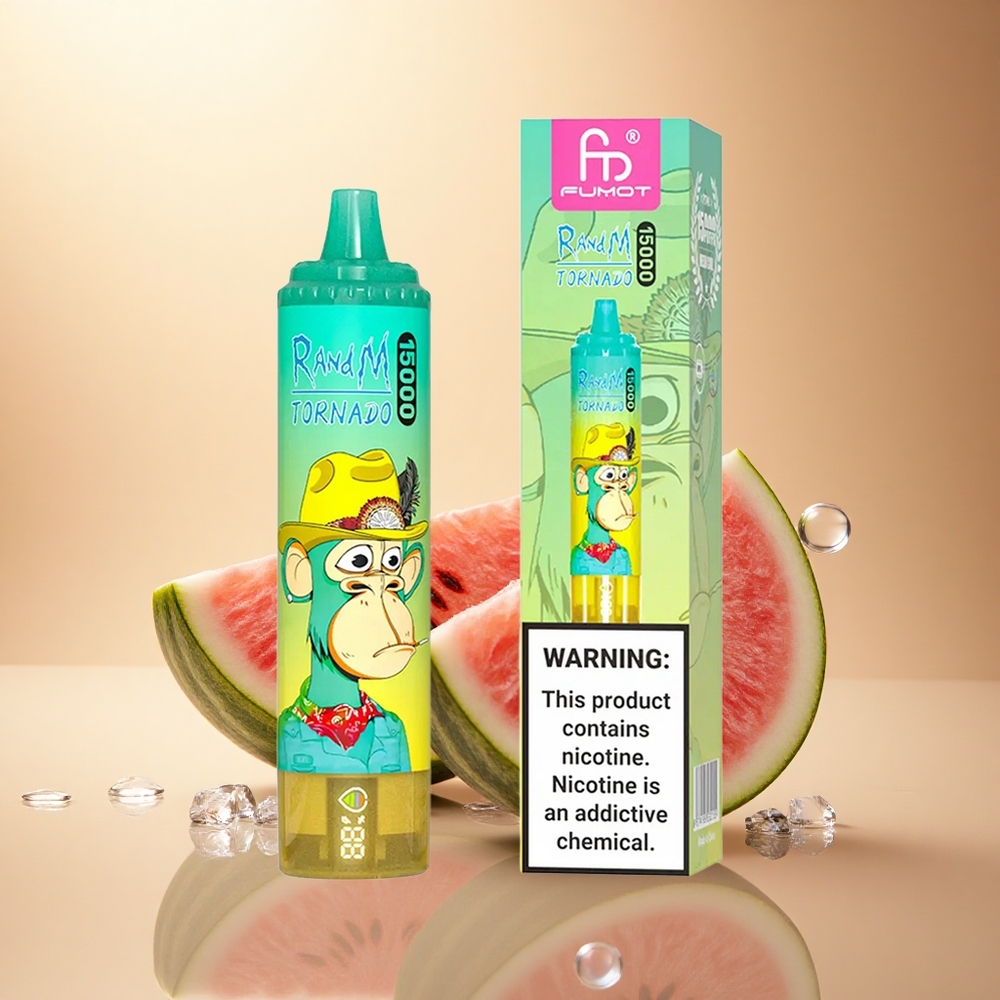 RandM Fumot Tornado 15000 Puffs אבטיח קרח עם 25ml ו-850mAh