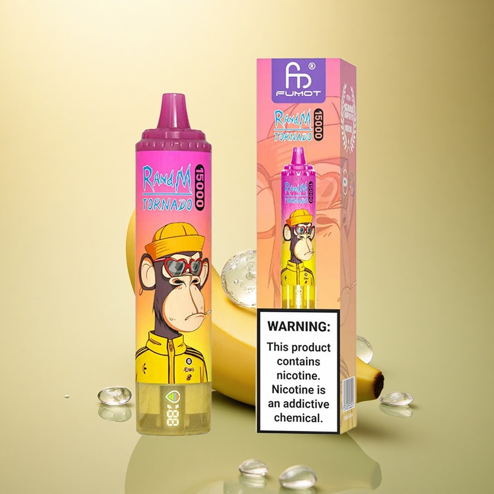 RandM Fumot Tornado 15000 Puffs בננה קרח עם 25ml ו-850mAh