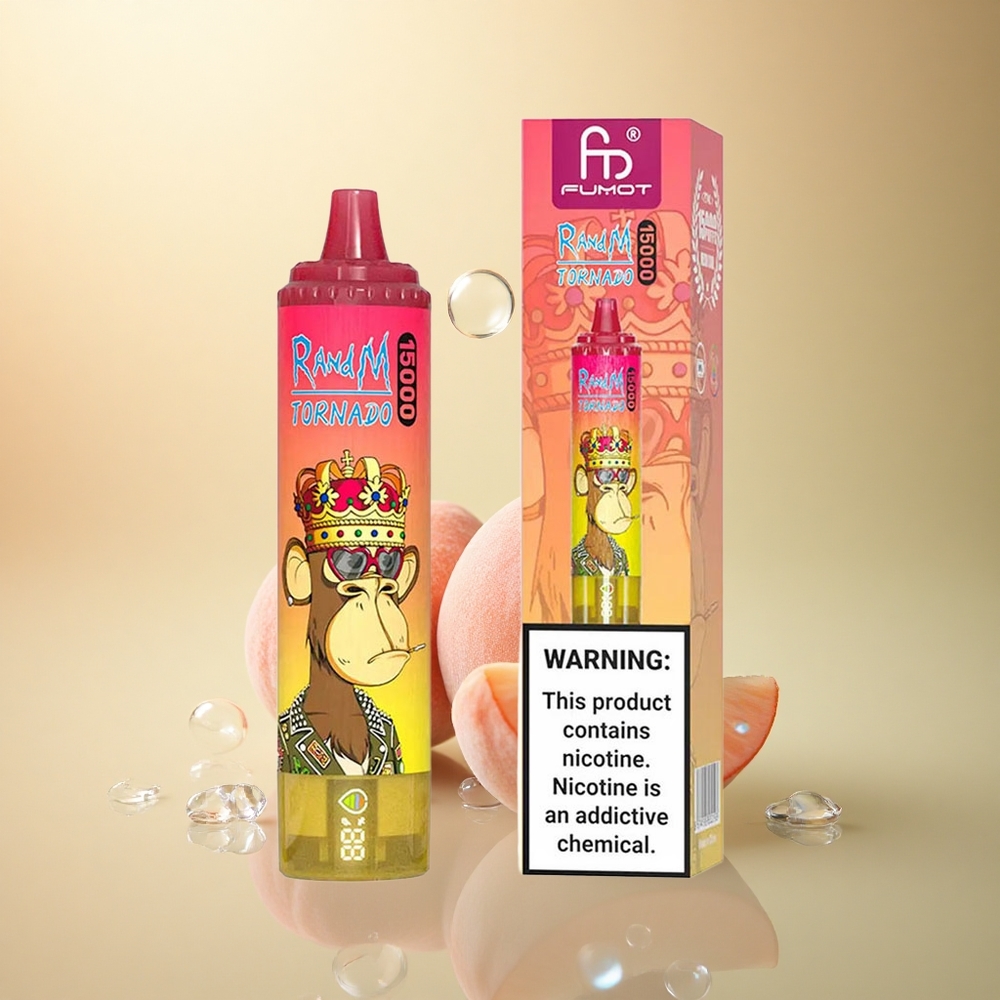 RandM Fumot Tornado 15000 Puffs גלידת אפרסק 25ml 850mAh