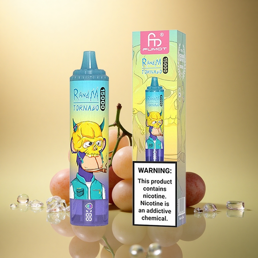 RandM Fumot Tornado 15000 Puffs גלידת ענבים עם 5% ניקוטין ו-850mAh