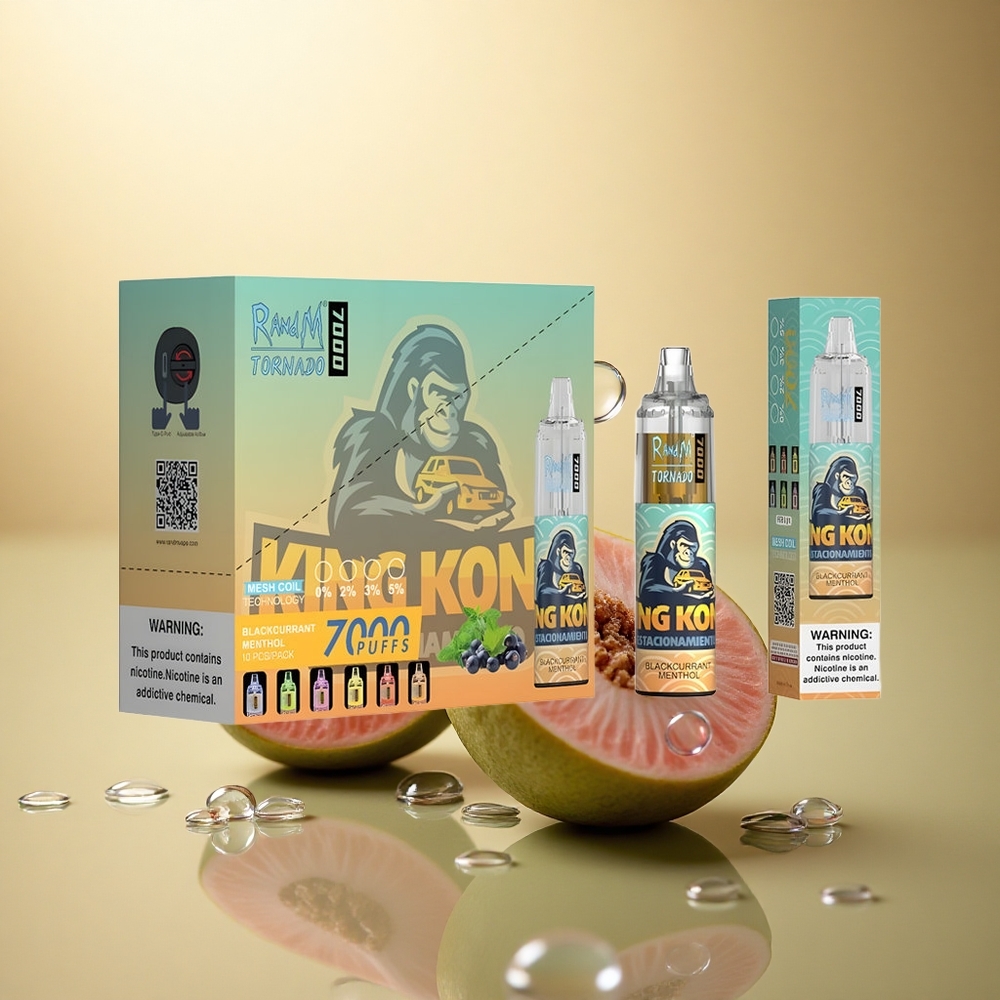 RandM Fumot Tornado 7000 Puffs מנטה שחורה עם 5% ניקוטין ו-850 mAh