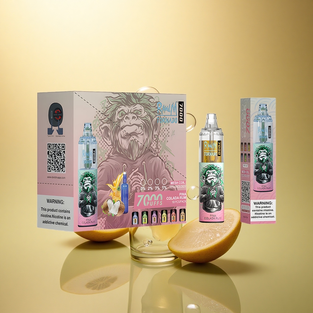 RandM Fumot Tornado 7000 Puffs רום פינה קולדה עם סוללת 850 mAh וניקוטין 5%