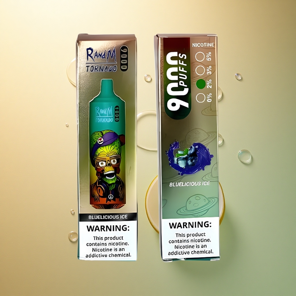 RandM Fumot Tornado 9000 Puffs בלוליסיאוס קרח עם סליל משי ותצוגת RGB
