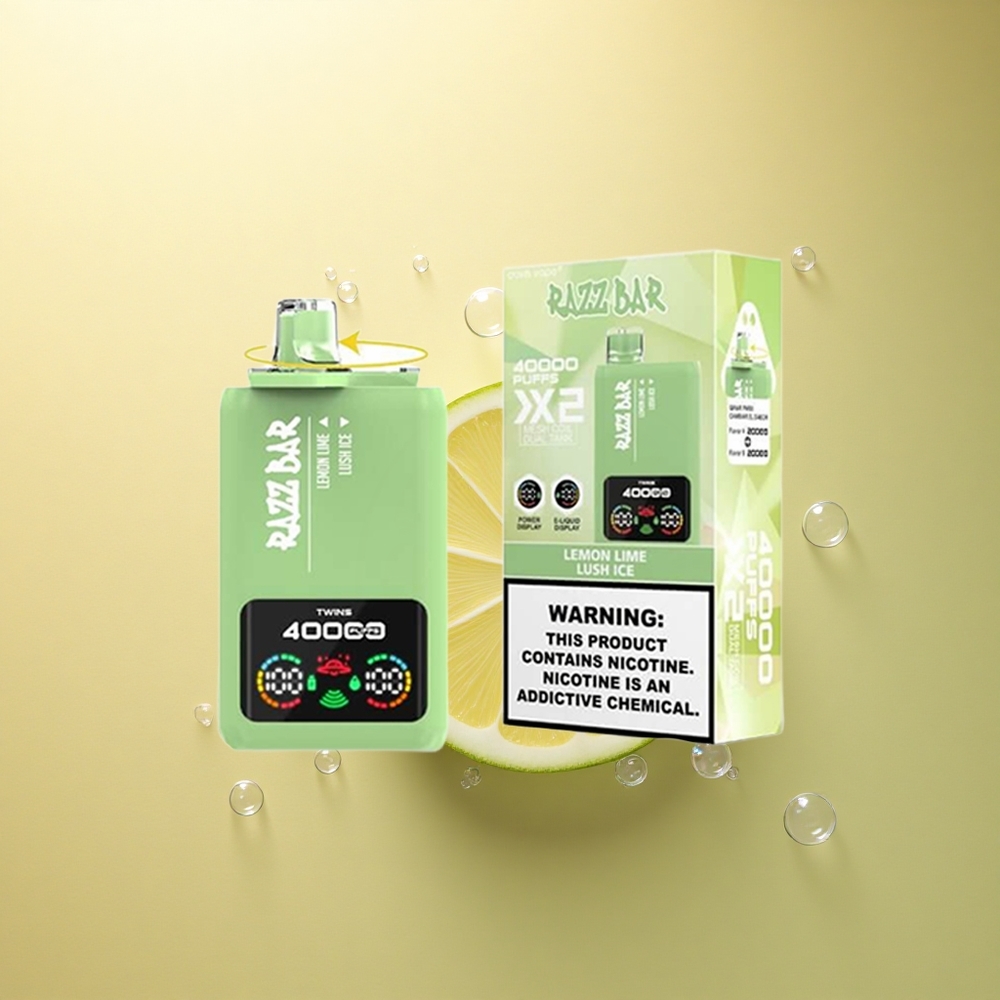 Razz Bar 40000 Puffs לימון ליים - לוש אייס עם סוללת 650mAh ותוכן ניקוטין 5%