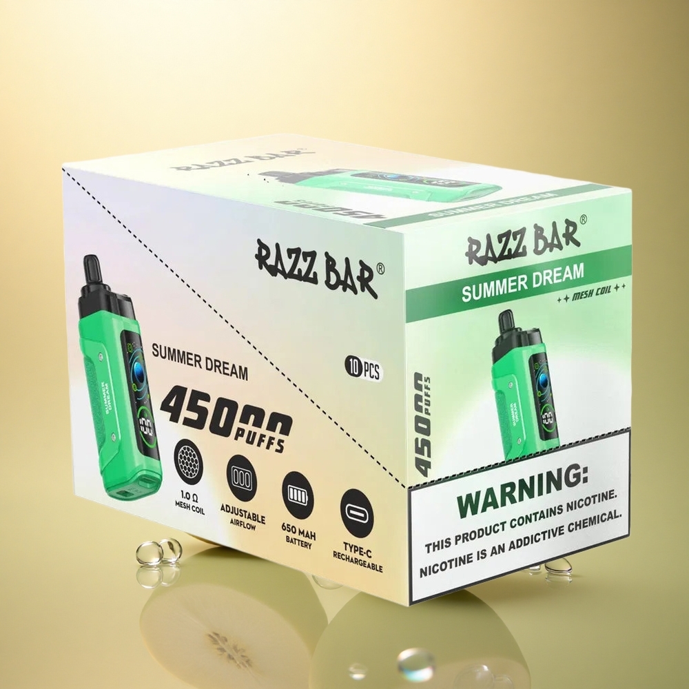 Razz Bar 45000 Puffs חלום קיץ עם סליל משוט 1.0 אוהם וניקוטין 20 מג/מל
