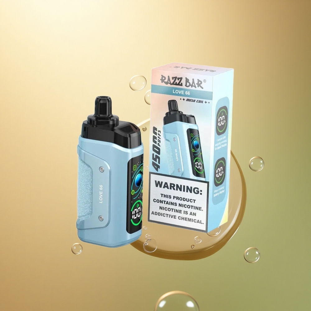 Razz Bar 45000 Puffs אהבה 66 עם סליל מש 1.0 אוהם וניקוטין 20 מג/מל
