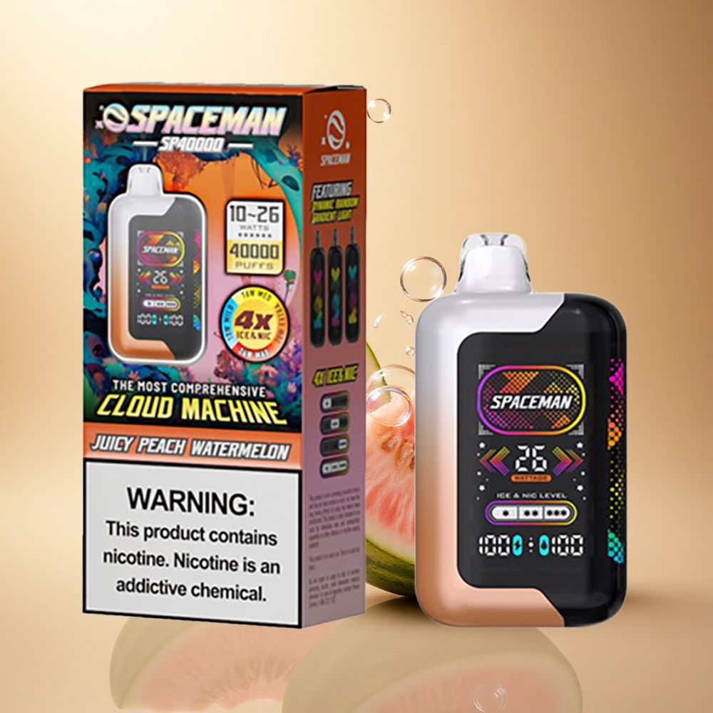 SMOK SPACEMAN SP40000 Puffs עסיסי אפרסק אבטיח 1000mAh 20ml